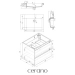 CERANO - Koupelnová skříňka Carole - dub medový + umyvadlo z lit. mramoru Ovo - černá matná - 60,5x53x46,5 CER-979928