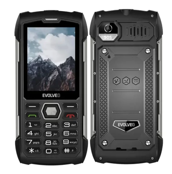 EVOLVEO StrongPhone H1 černo-stříbrná / 2.8" / Dual-SIM / IP68 (SGP-H1-BS)