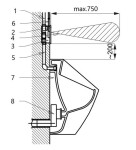 SANELA - Příslušenství Automatický splachovač pisoáru s elektronikou ALS a integrovaným zdrojem, nerez SLP 02NZ