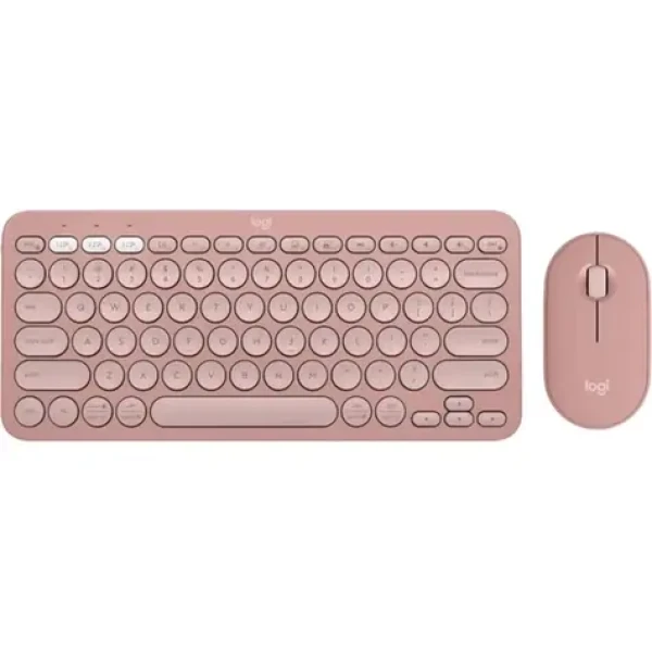 Logitech MK380 Pebble 2 růžová / Bezdrátový set klávesnice a myši (920-012241)