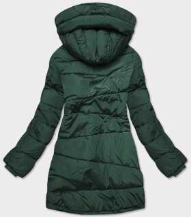Asymetrická dámská zimní bunda v lahvově zelené barvě (m-21113) odstíny zelené S (36)