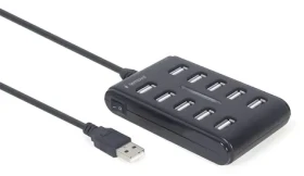 USB hub 10 portů černý / USB hub / USB 2.0 (UHB-U2P10P-01)