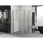 MEXEN/S - Exo sprchový kout dveře křídlové 70 x 90, transparent, zlato 814-070-090-50-00
