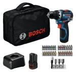 Bosch GSR 12V-32 Professional modrá/černá / Aku vrtací šroubovák / 12V / 32 Nm / 2x aku 2,0 Ah / taška (06019N7004)
