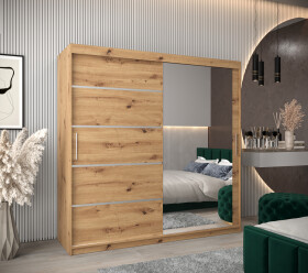 Šatní skříň Abi V2 Barva korpusu: Dub artisan, Rozměry: 200 cm, Dveře: Dub artisan
