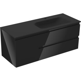 MEXEN/S - Orio koupelnová skříňka 120 cm s umyvadlem Vela pravá, 2S, 1D, černá lesk/černá mat 91A13-12047-3-BBFFF70-W23P71