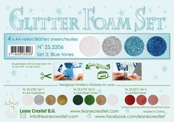 LEANE Speciální pěnová guma na výrobu květin A4 Glitter ks