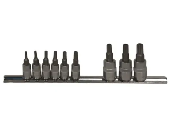 JONNESWAY Sada zástrčných hlavic TS 5hranný Torx s otvorem - 1/4" a 3/8" (JS08H23TS9S)