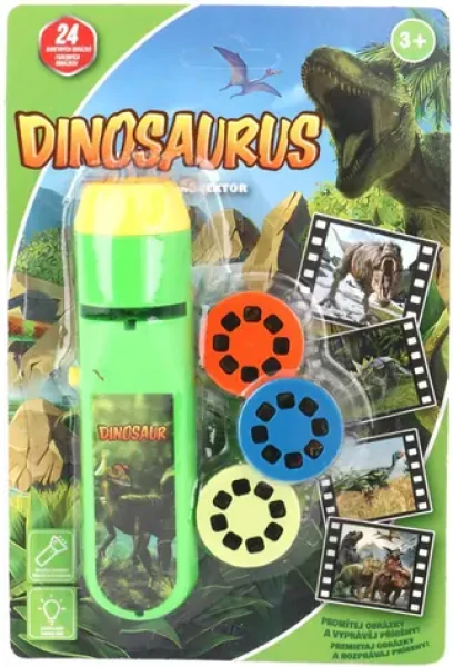 Svítilna s projektorem Dinosauři 2v1