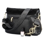 Dámská crossbody kabelka s klopou, LB Aleta, černá semišová