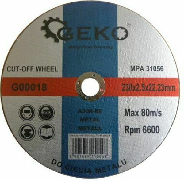 GEKO Řezný kotouč na kov 230x2.5x22.2mm (G00018)