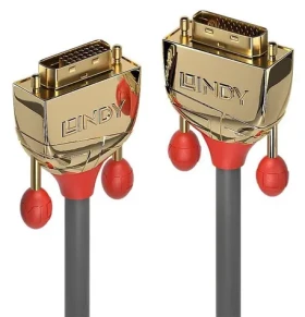 Lindy DVI-D Dual Link Gold Line 2m šedá / Kabel DVI-D / Pozlacené konektory / 2560×1600 px / 9,9 Gbit/s (36202)