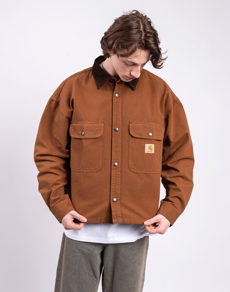 Carhartt WIP Prescott Shirt Jacket Hamilton Brown/Tobacco garment dyed S