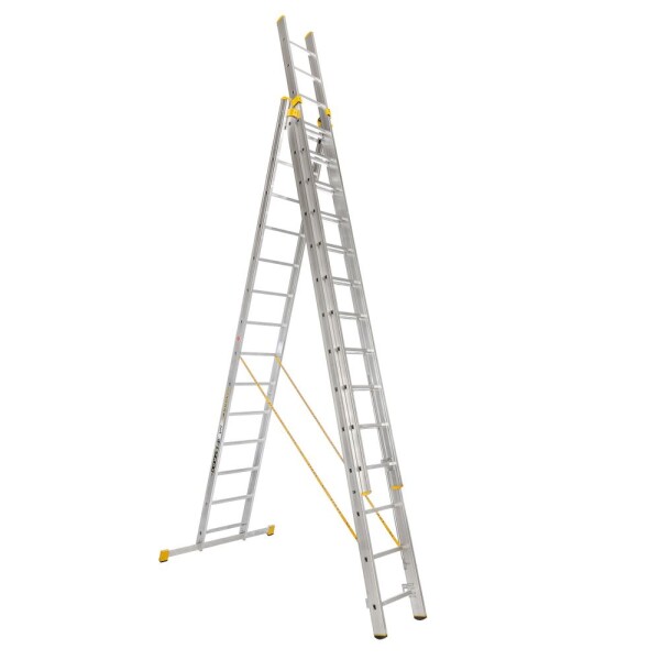 Žebřík AL, trojdílný, 3x14 příček, 10,06m, ALVE FORTE PROFI PLUS 8614