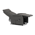 Křeslo polohovací, eletrické, šedá látka.