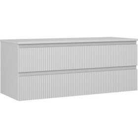 MEXEN/S - Rivel koupelnová skříňka pod umyvadlo 120 cm s deskou, 2 zásuvky, reliéf , šedá mat 91A20-12047-2-BFFC62
