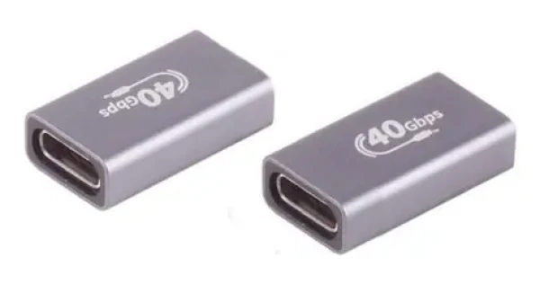 Shiverpeaks USB-C spojka Pro šedá / Redukce / USB4 40 Gbit/s / DisplayPort 2.0 / USB PD / kovové tělo (BS13-60003)