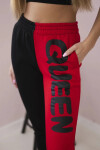 Dámské tepláky s nápisem QUEEN červený UNI