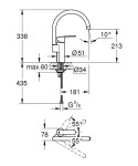 GROHE - Wave Cosmopolitan Dřezová baterie, chrom 32449001