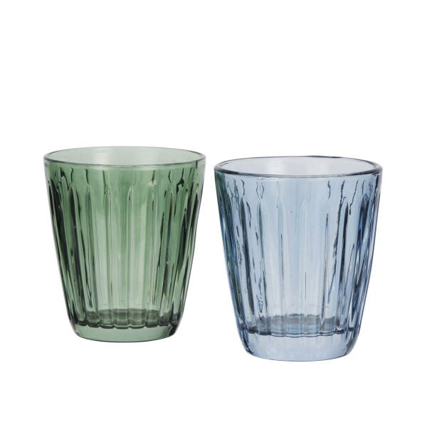 MADAM STOLTZ Sklenice Green/Blue 250 ml Modrá, modrá barva, zelená barva, sklo