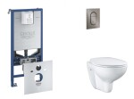 GROHE - Rapid SLX Set předstěnové instalace, klozetu, sedátka SoftClose a tlačítka Arena Cosmopolitan S, kartáčovaný Hard Graphite SANI11BB5103