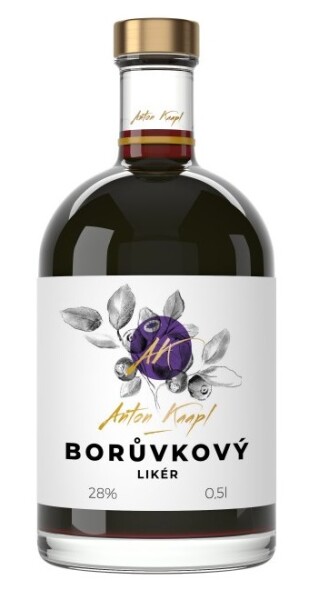 Anton Kaapl Borůvkový Likér 28% 0,5 l (holá láhev)