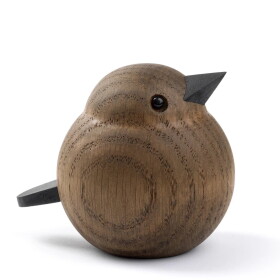 Novoform Dřevěný ptáček Baby Sparrow Smoke Stained Oak, hnědá barva, přírodní barva, dřevo