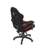 Herní křeslo, synchronní mechanismus, černá a červená látka, plast. kříž