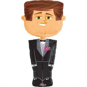 Ženich balónek fóliový chodící 127 cm x 66 cm Amscan Ženich balónek fóliový chodící 127 cm x 66 cm Amscan