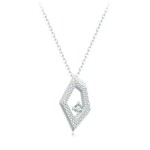 Stříbrný dvojitý náhrdelník Cristy 1 ct MOISSANITE + CERTIFIKÁT, Stříbrná 40 cm + 5 cm (prodloužení) certifikát GRA, hadřík na čištění stříbra, dárková krabička