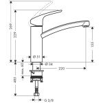 HANSGROHE - Focus M41 Dřezová baterie, vzhled nerezu 31806800