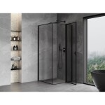 MEXEN/S - Mist T sprchový kout dveře křídlové pravá 80 x 80, černý okraj, černá 8A4T-080-080-70-70-P