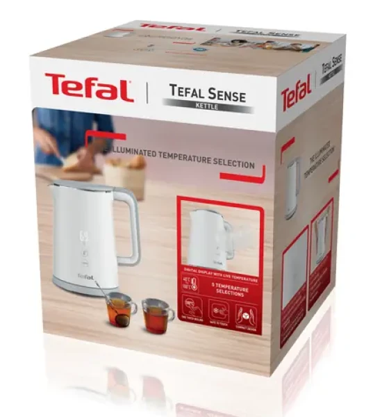 Tefal Sense KO6921E0 bílá / Rychlovarná konvice / 5 teplot / LED displej (100002203916)
