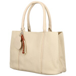 Módní dámská koženková kabelka do ruky Beatis, krémová