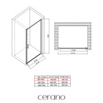 CERANO - Sprchové otočné dveře Porte L/P - 8 mm - černá matná, transparentní sklo - 80x195 CER-413486