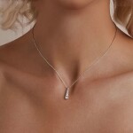 Stříbrný dvojitý náhrdelník Cristy 1 ct MOISSANITE + CERTIFIKÁT, Stříbrná 40 cm + 5 cm (prodloužení) certifikát GRA, hadřík na čištění stříbra, dárková krabička