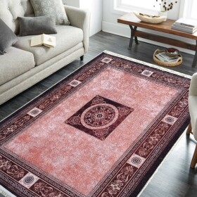 DumDekorace Vintage vínový koberec s jemným vzorem Šířka: 120 cm | Délka: 180 cm