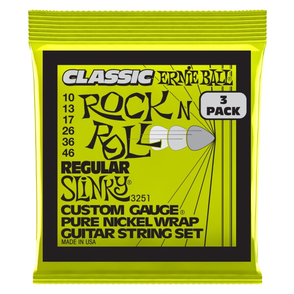 Ernie Ball 3251 Pure Nickel Regular Slinky 3-Pack