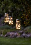 Star trading Solární lucerna JAMJAR na zavěšení. 10x LED - STAR TRADING Svítící lucerna na solární napájení Jamjar, čirá barva, sklo