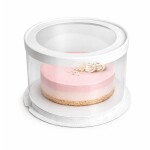 Cake Star Cake Star 4Cake Plastový kulatý box s průhledným víkem na dorty bílý (26,5 x 24 cm)