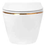 REA - Závěsná WC mísa Carlo Tornado Rimless Flat GOLD EDGE REA-C4800