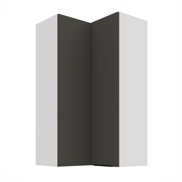 Horní rohová skříňka Aria 60x60 GN-108 2F (90°) Barva korpusu: Bílá, Barva dvířek: GR - Graphite AFM