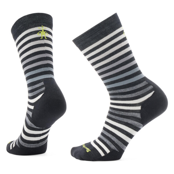 Unisex merino městské ponožky SMARTWOOL Everyday Spruce Street Crew Socks, Black/White velikost: 42-45 (L)