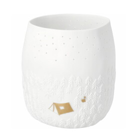 Räder Svícen na čajovou svíčku Starry Night, bílá barva, porcelán