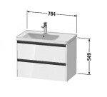 DURAVIT - Ketho.2 Umyvadlová skříňka 55x78x46 cm, 2 zásuvky, matná bílá K25285018180000