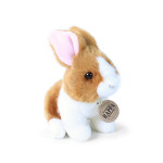 Plyšový králík bílo-hnědý sedící 16 cm, ECO-FRIENDLY