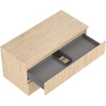 MEXEN/S - Rivel koupelnová skříňka pod umyvadlo 100 cm s deskou, 2 zásuvky, reliéf , dub 91A20-10047-2-BFFC81