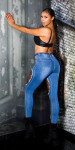 Sexy Skinny Jeans Extreme Used Look barva denimblue velikost 40