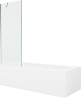MEXEN/S - Vega obdélníková vana 150 x 70 cm s panelem + vanová zástěna 70 cm, transparent, chrom 550115070X9507000001