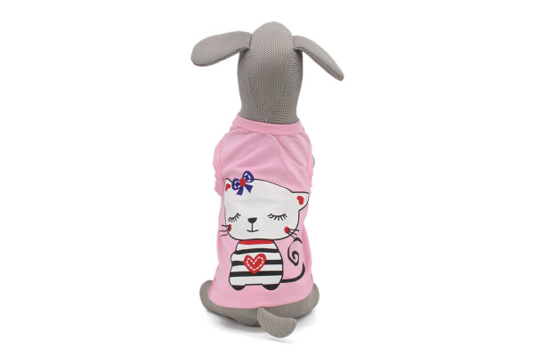 Kitty elastické tričko pro psa Barva: Růžová, Délka zad (cm): 35, Obvod hrudníku: 40 - 48 cm